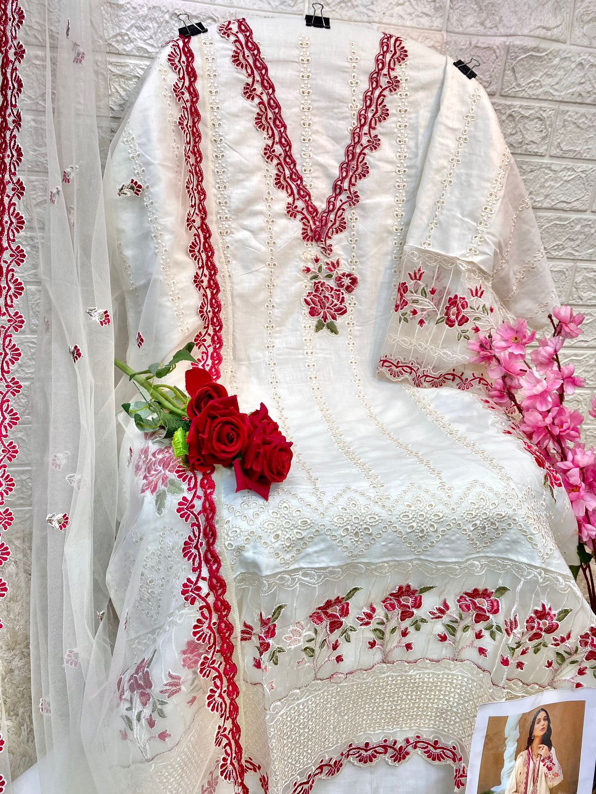 Sf 142 Self Embroidery Pakistani Salwar Suits Catalog
